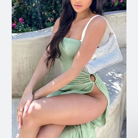 Girls Night Out Green Midi Dress -AUS 8 - Picture 4 of 4